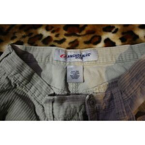 Beige Anchor Blue Baggy Corduroy Jorts Y2K Vintage Size 34